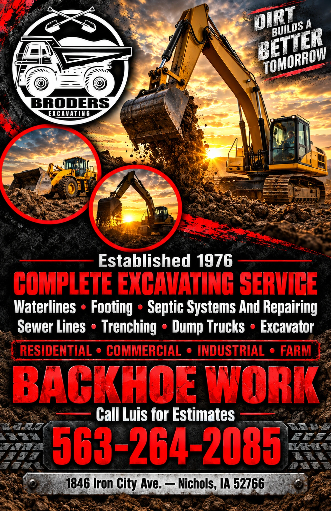 Broders Excavating advertisement